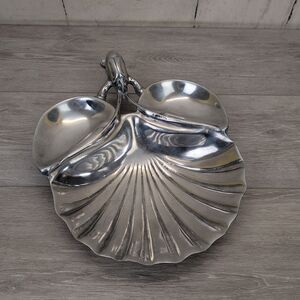 Vintage Wilton Armatale Pewter Shrimp Crawfish Lobster Shell Serving Tray Dish